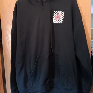 Womens Size Karge, Artist Union Black Hoodie with Graphic Rose Patch